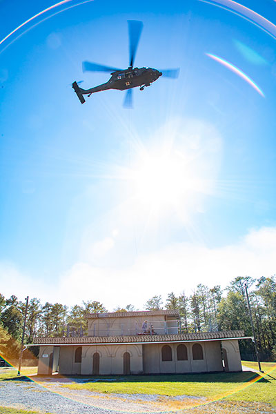 Black Hawk helicopter take off
